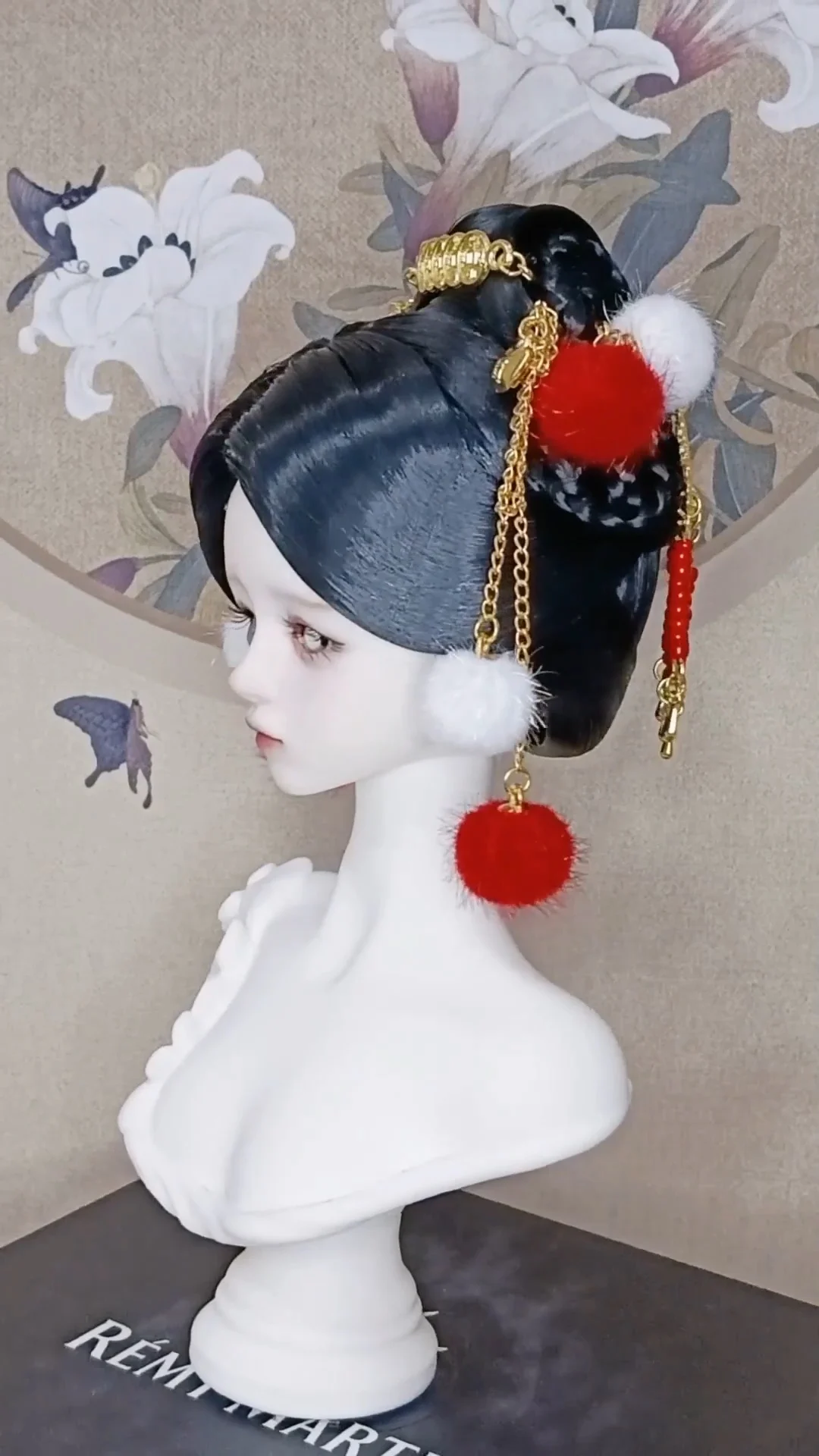 1/4 1/3 Schaal BJD Pop Pruik Oude Kostuum Hanfu Vintage Stijl Haar Fee Pruik Voor MSD SD13 Meisje SSDF Oom Accessoires A1716