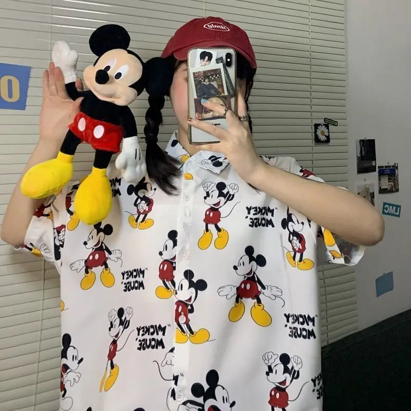 Disney Mickey Mouse Summer T-shirt Anime Cute Short Sleeve Shirt Loose Casual Cartoon Tees Korean Fashion Tops Clothes Y2k