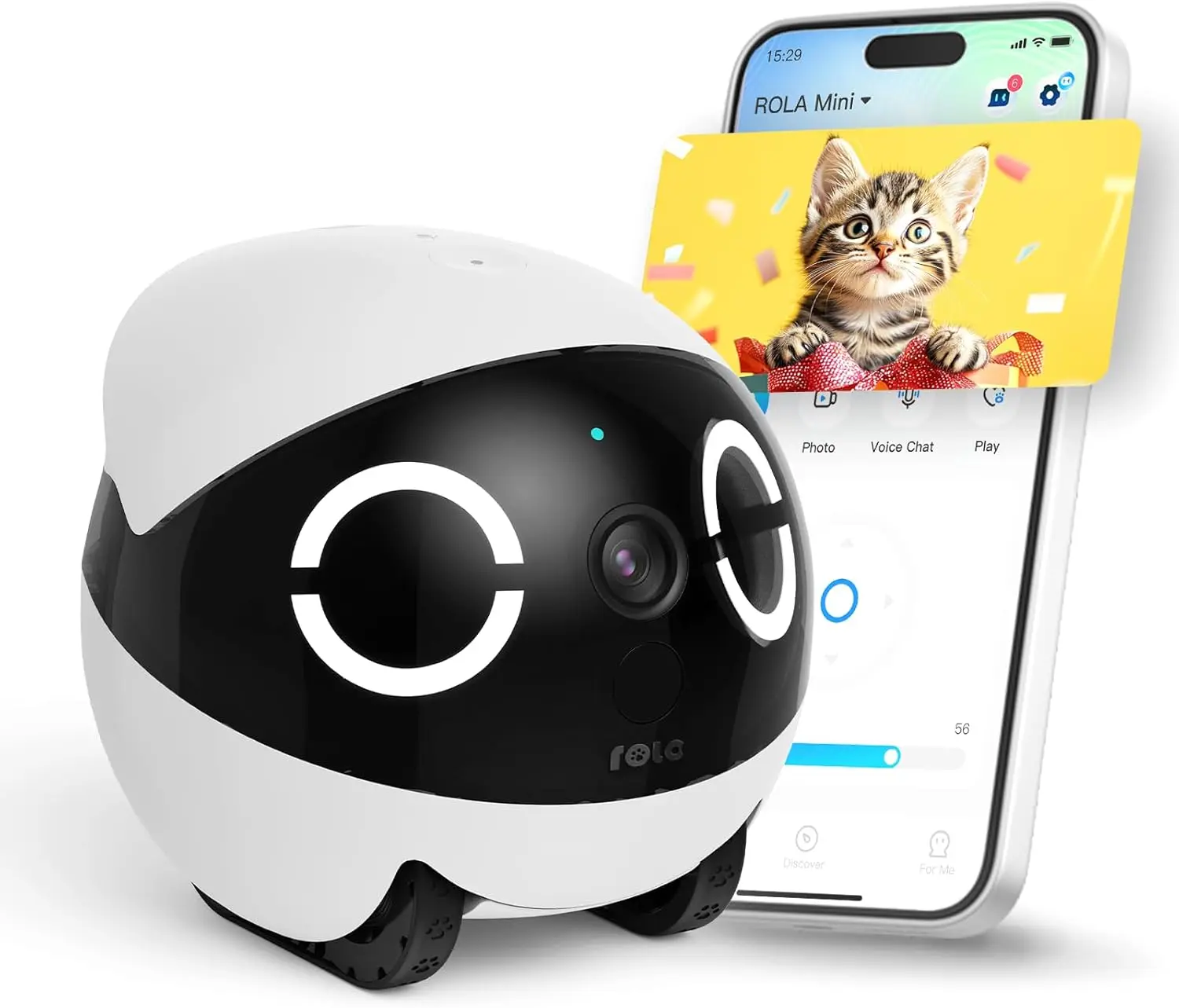 

Enabot ROLA Mini Intelligent Pet Robot Camera | Mobile Pet Camera,Two-Way Call, Night Vision, Motion Detection