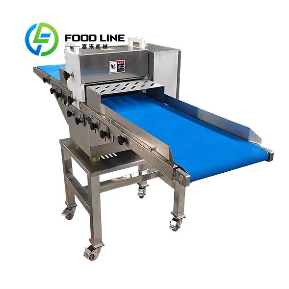 Automatique Raw Chicken Breast Fresh Meat Slicer Machine Parallel Beef Meat Slice Cutter Machine customize