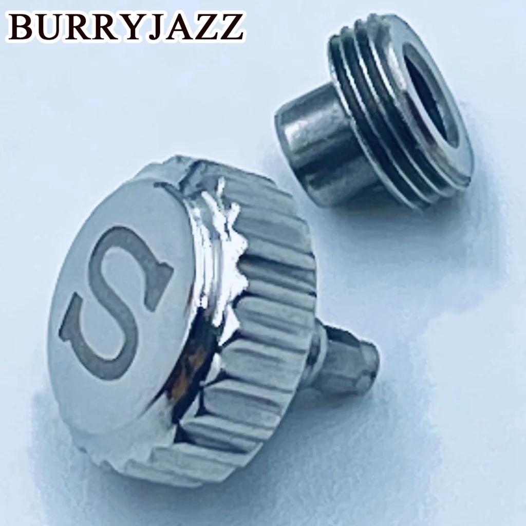 BURRYJAZZ Silber Schwarz Rose Gold Uhr Kronen Uhr Teile Ersatz S CrownEdelstahl Für NH34 NH35 NH36 Uhrwerk – Detail 7