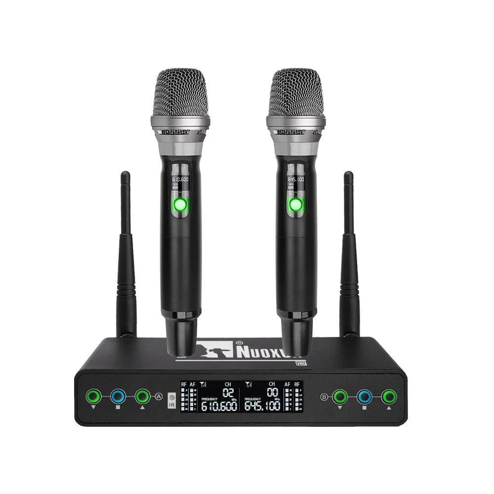 

Mini wireless microphone system high performance true diversity dual wireless microphone 100 meter receiving