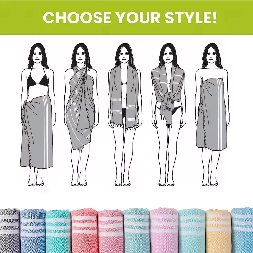 90X180cm Turkish Beach Towel Oversized Sand Free Tassel Quick Dry Swim Extra Large Light Travel for Adults Gifts Accessories ﻿ view 6