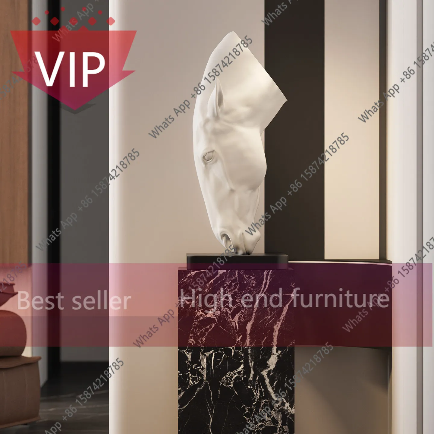 

Скульптура в стиле абстрактного искусства ZL Light Luxury для декора отелей, коридоров, лобби и клубных домов, украшение от пола до потолка.