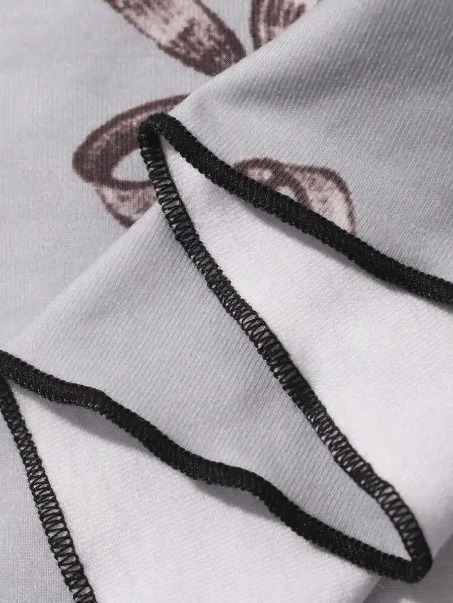 

Womens Minimalist Bow Print Button-Up Short Sleeve Sleep Top Summer