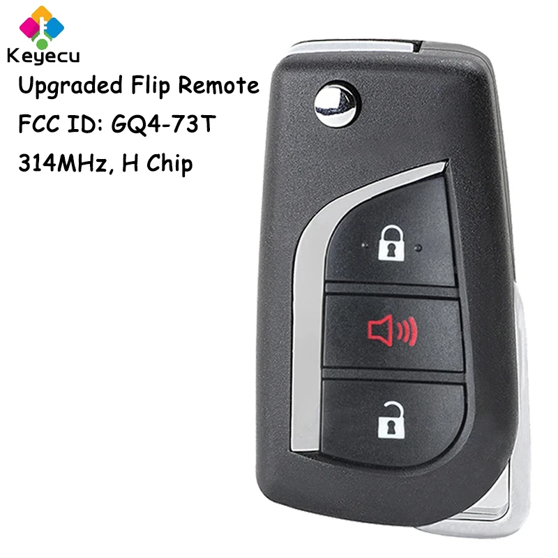 

KEYECU Upgraded Flip Remote Control Car Key With 3 Buttons 314MHz H Chip for Toyota RAV4 2019 2020 2021 2022 2023 Fob GQ4-73T