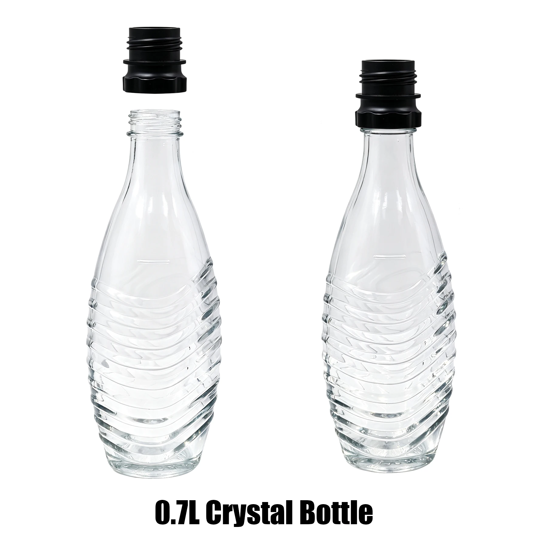 0,7L Kristallglasflaschenadapter für Terra, DUO, ART, Gaia, Fizzi, G100 Sprudelwasserbereiter Zubehör Sodawasser-Zubehör – Detail 1