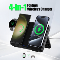 30W Dual Phone Magnetic Foldable Fast Wireless Charger 4-in-1 Charging Station for Samsung GalaxyS24/S23/S22 Buds2/Pro Watch5/6