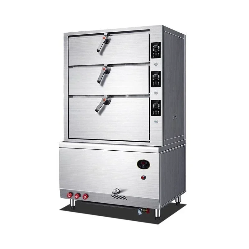 

Three-door seafood steamer commercial, fully automatic electric steamer hotel, high-efficiency electric steamer