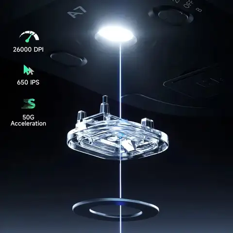 Ny McHose A7 Pro ultralätt trådlös spelmus 59 g med dubbel 8k pollingfrekvens 42 000 dpi och 500 mAh ultralåg latens 8 best sales segerinlägg - №8