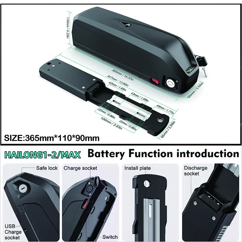 48v 52v 60v 72v E bike hailong bateria para bicicleta electrica  20 30ah 40ah 50ah 60ah lithium Electric bike battery 750w 2000w
