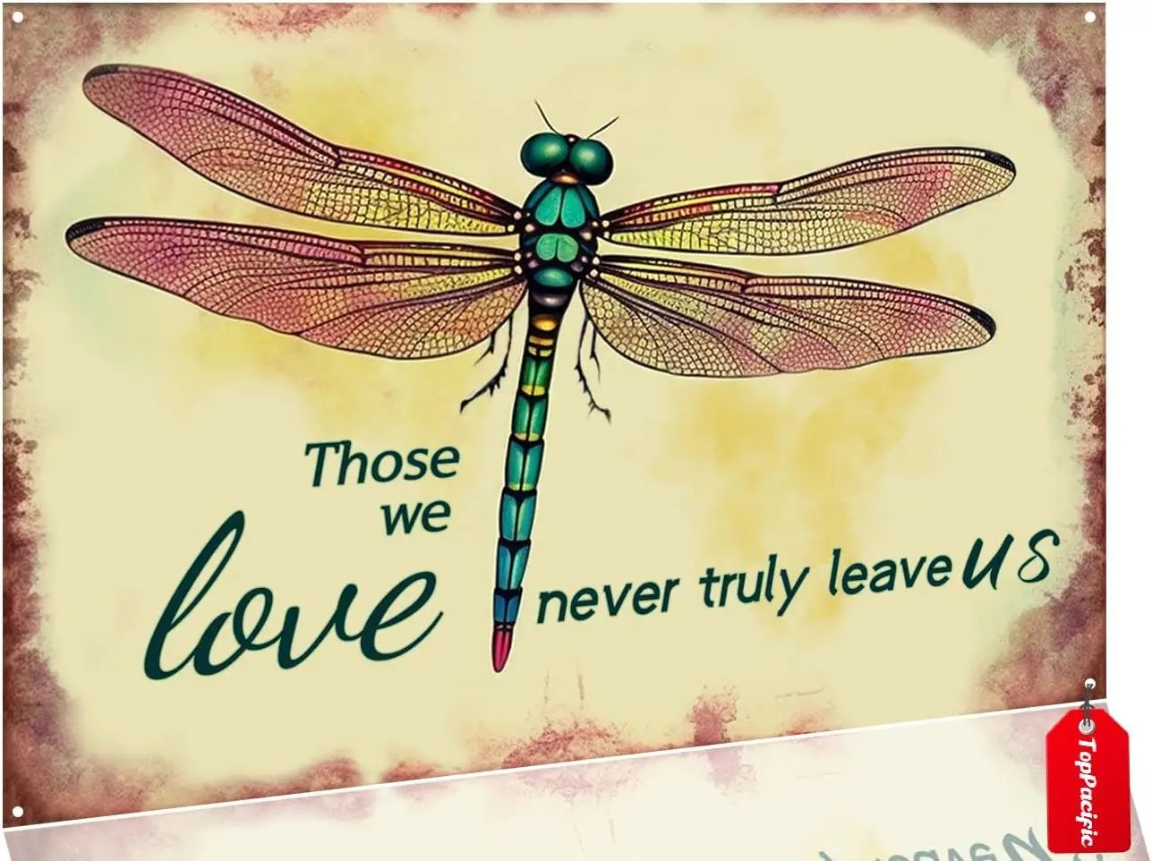 12x8 inches Tin Sign, Dragonfly 