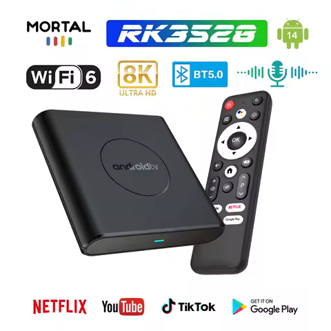 Mortal T1Pro TV Box RockChip 3528 Andriod 14 HDR10 1080P Dual 2.4G&amp;5G 100M LAN 4K Ram 2GB4GB Rom 64GB 128GB RAM Home Theater