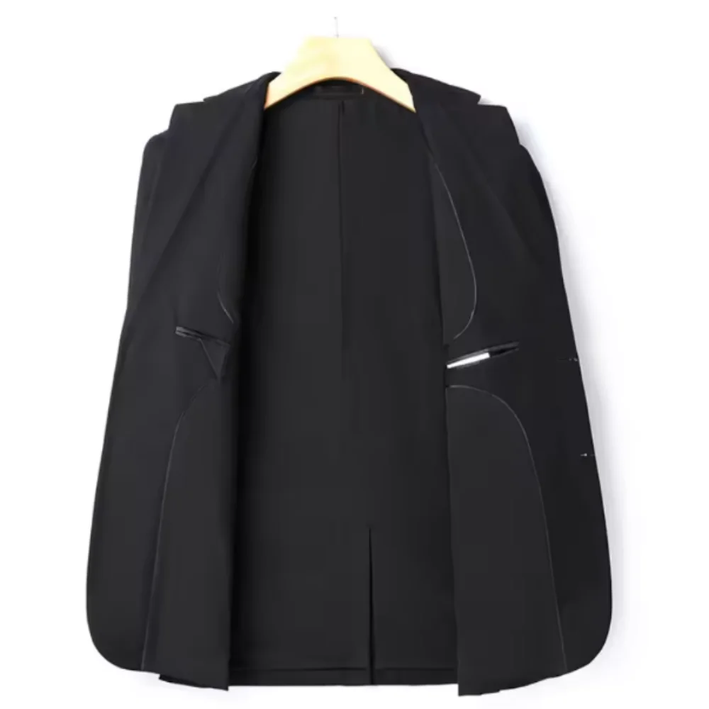 

New (Blazer+pants) Men's Fashion Business Gentleman Italian Style Slim Solid Color Professional Suit Wedding Groom Best Man Suit