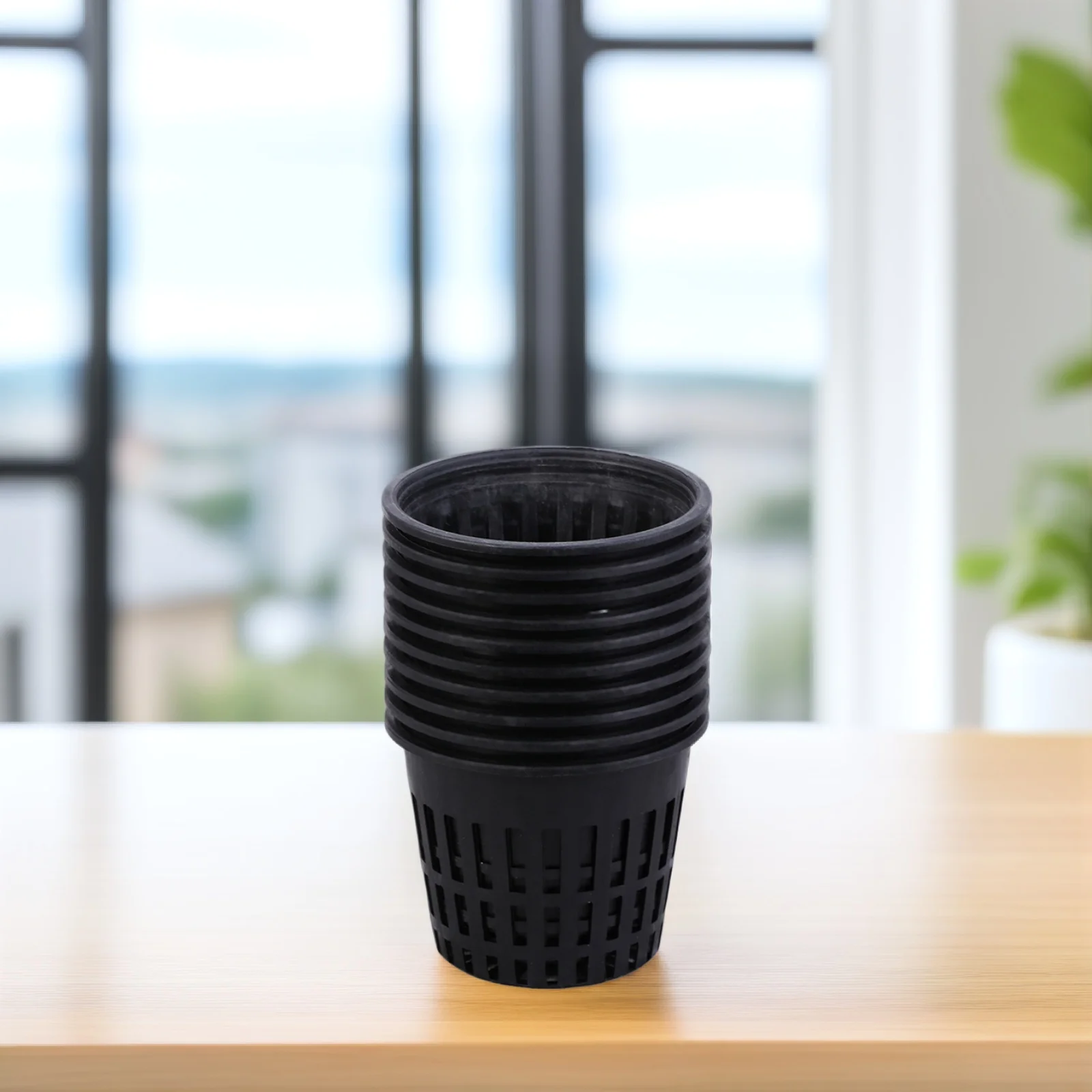 20Pcs Durable Plastic Planting Net Pots Breathable Soilless Culture Cups for Home Gardening Nursery Balcony Gardens