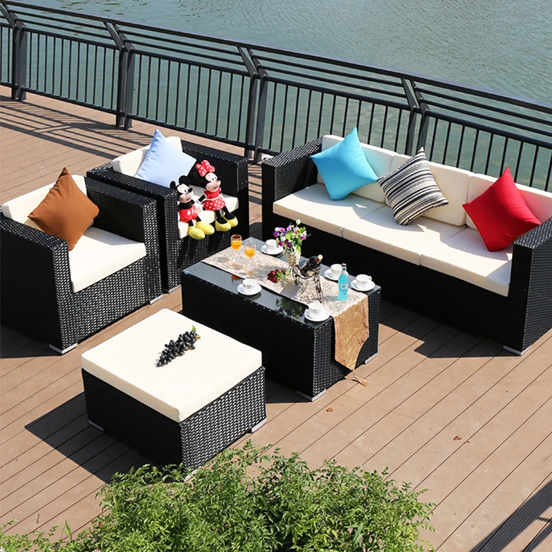 

Outdoor sofa Outdoor garden rattan sofa Balcony rattan sand