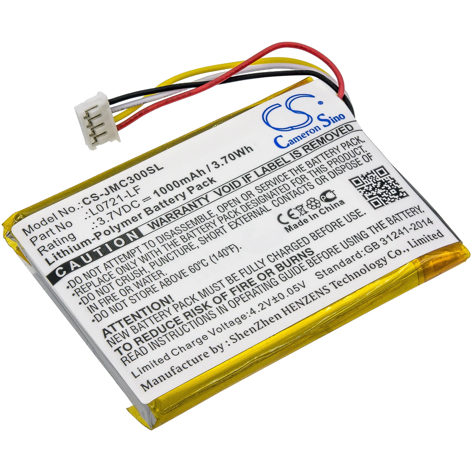 CS Replacement Battery For JBL Clip 3, Clip 3AN, Clip 3SAND L0721-LF 1000mAh/3.70Wh