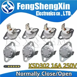 KSD302-termostato de interruptor de temperatura normalmente cerrado, 16A, 250V, cerámica, KSD301, 40, 55, 65, 75, 90, 100, 110, 120, 140, 150, 170, 180, 190C