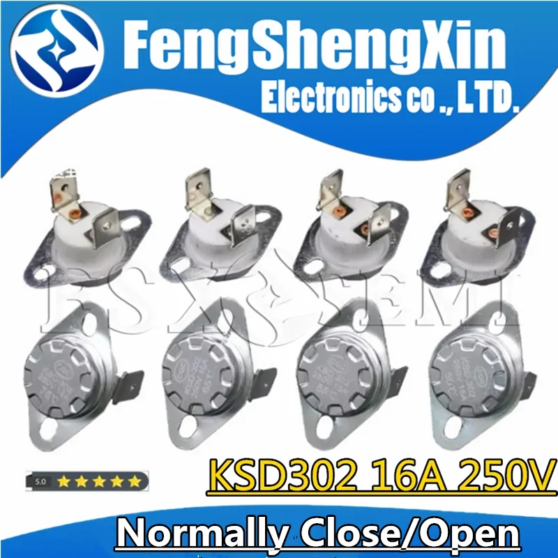 KSD302 16A 250V Ceramic Normally Closed Open Temperature Switch Thermostat  40 55 65 75 90 100 110 120 140 150 170 180 190C