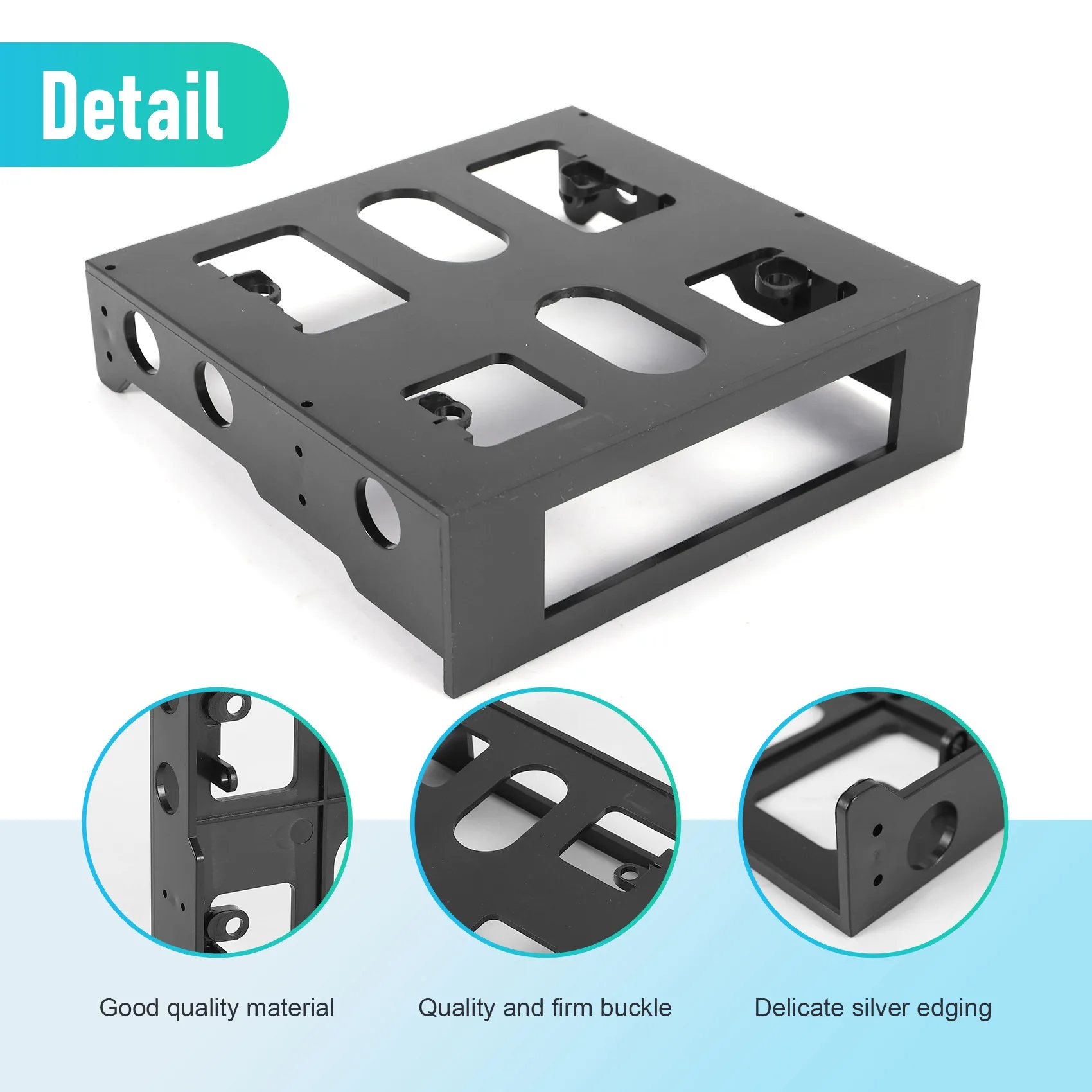 3.5 hingga 5.25 Hard Drive Bay Front Bay Bracket Adapter, pasang perangkat 3.5 inci di 5.25In Bay