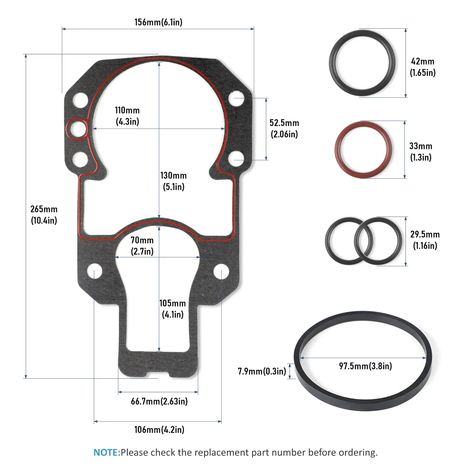 94996Q2 For Sterndrive Outdrive Installation Gasket Kit for Mercruiser R MR Alpha One Replaces 27-94996Q