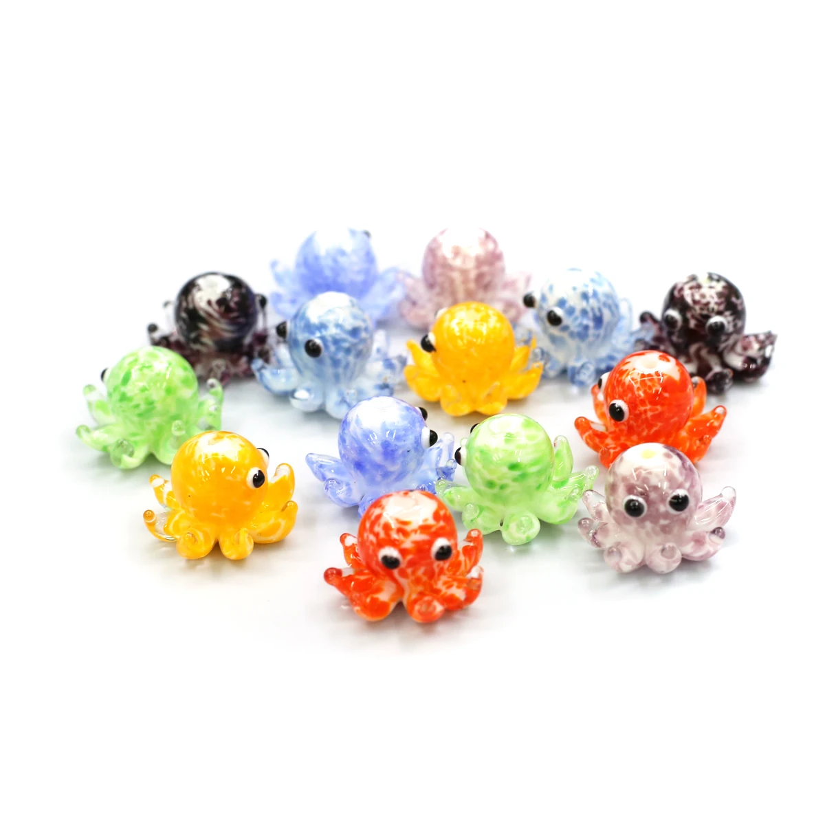 5 قطعة 14x20 مللي متر رائعتين ليتل الأخطبوط على شكل الزجاج الخرز اليدوية Lampwork الزجاج الخرز لصنع المجوهرات عقد دي اي واي سوار #4