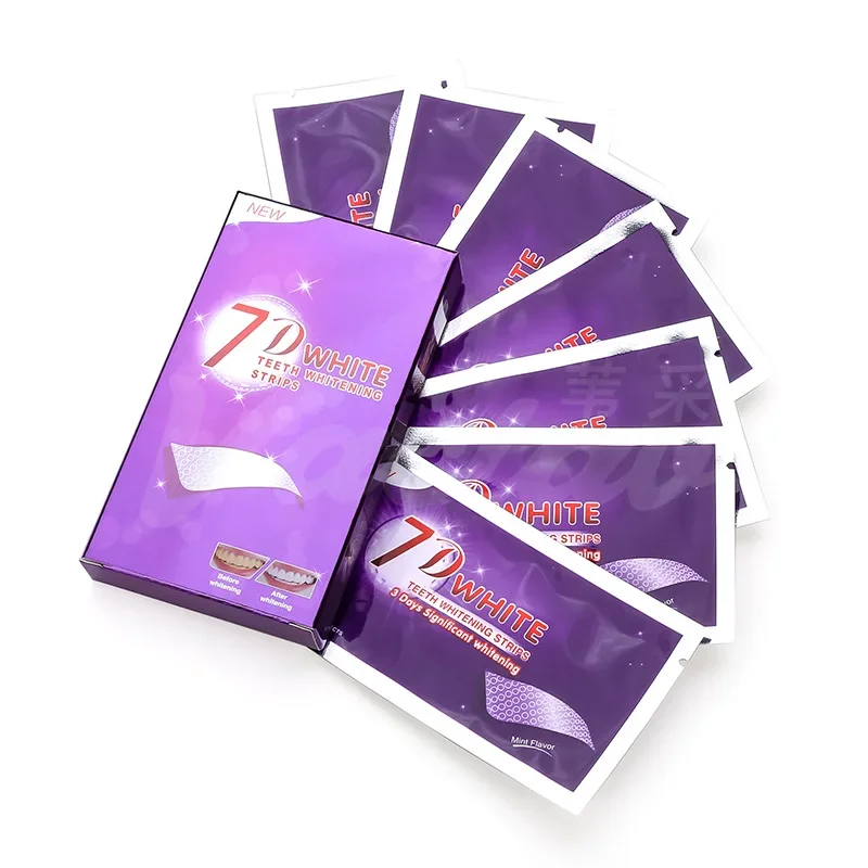 7D Tanden Whitening Strips Paarse Tanden Verwijderen Geel Om Slechte Adem Te Verwijderen Vlekken Te Verwijderen Tanden Whitening Set Mondverzorging Gereedschap