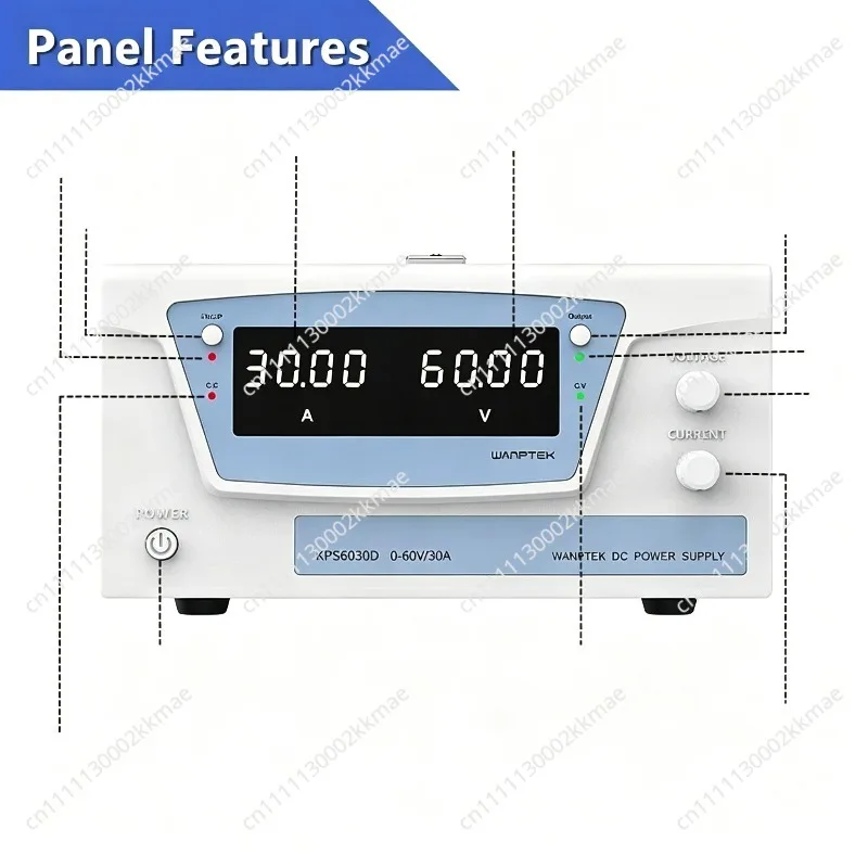 Suitable for KPS6030D 60V/30A 1200W DC power supply precision adjustable desktop computer, with short circuit warning function