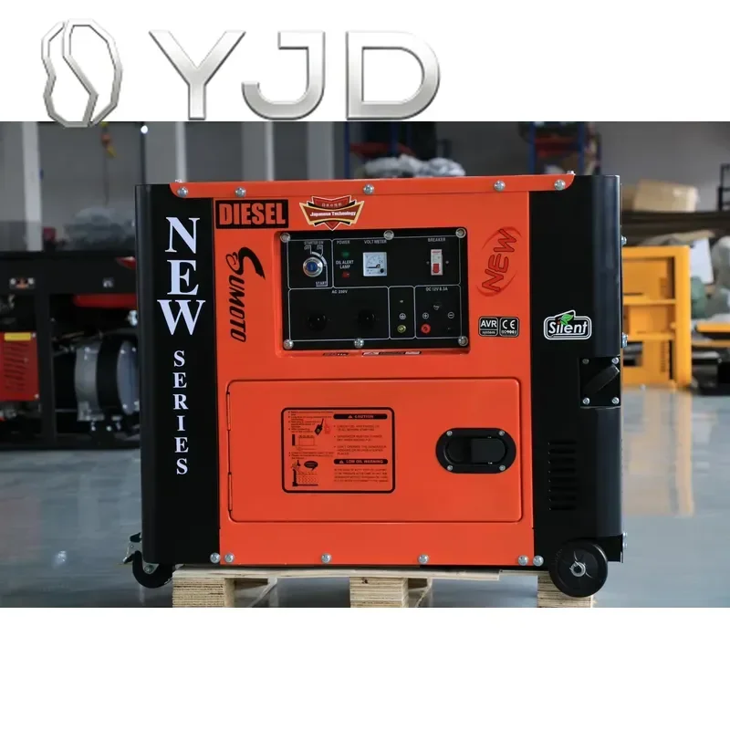 Portable Home Diesel Genset 5kw 5kva 10kw Soundproof Single Phase Auto Start Remote ATS Compatible LPG Natural Gas