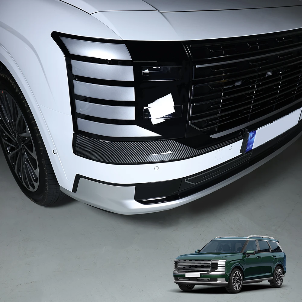 For Hyundai Palisade LX3 2026 Car Front Mesh Trim Stripes Front Lower Grille Trim Cover ABS LHD/RHD Exterior Accessories