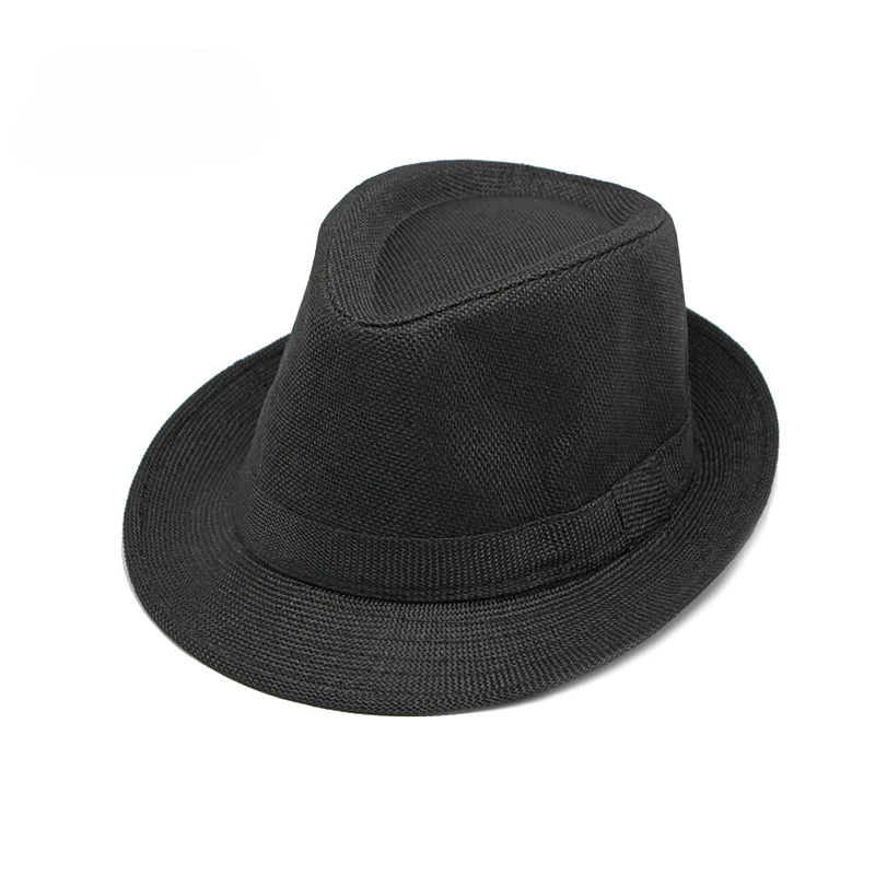 Middle-aged Spring and Summer Outdoor Sun Protection Hat Beach Top Hat Female Casual Retro Jazz Linen Hat  Fedoras for Man Party