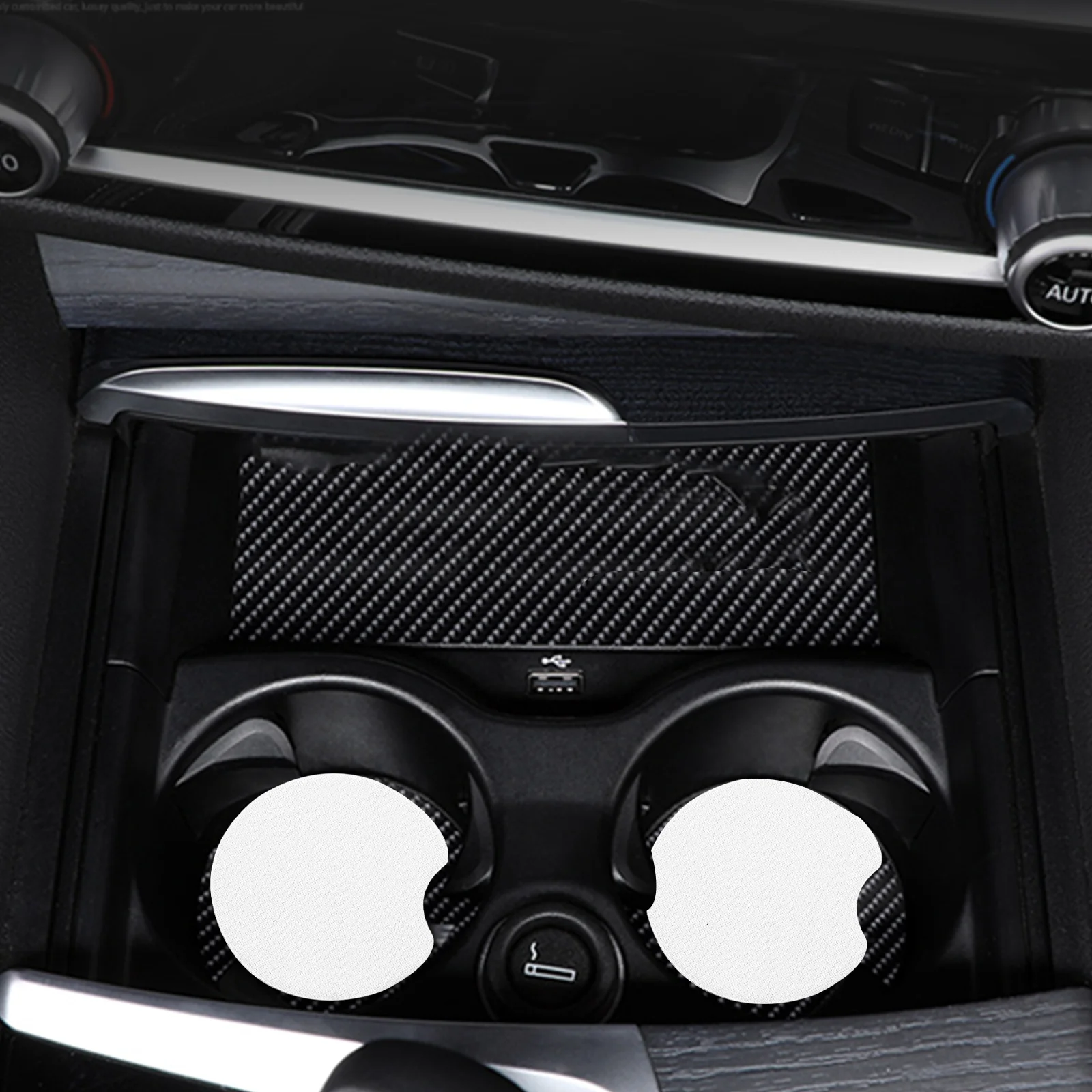 

50Pcs Sublimation Car Coasters Blank DIY Wear Resistant Heat Resistant Car Cup Holder Mats Blank Cup Coasters Mug Supply