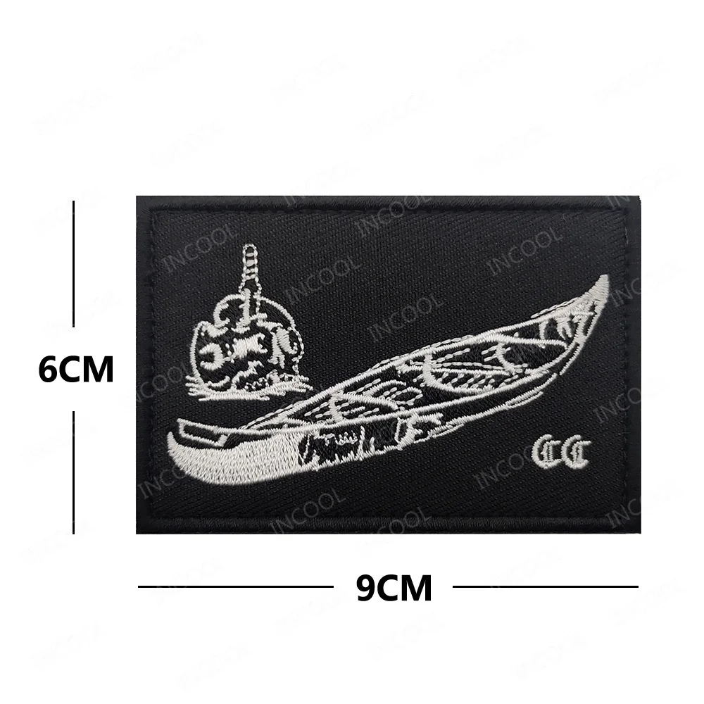 Boat Embroidered Patches Forward Armband Skull Appliqued Observations Skeleton Shoulder Embroidery Patches For Clothing Cap