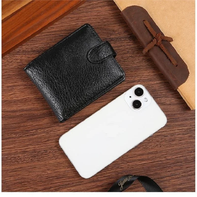 Vintage Wallet For Men Leather Short Hasp Man Wallets Casual Durable Coin Pouch Male Slim Photo ID Card Holders Purse Money Clip