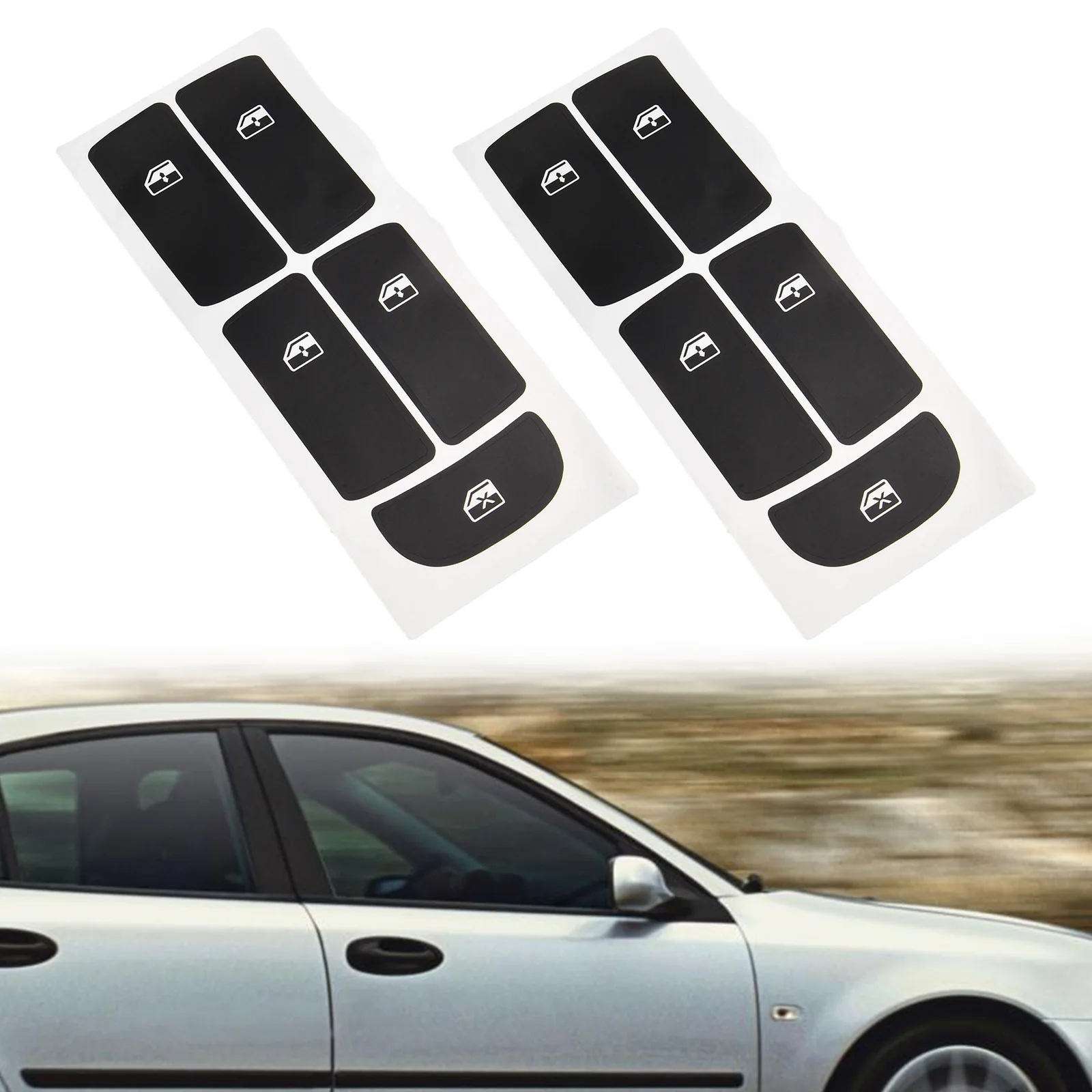 Auto Fenster Taste Aufkleber Für SAAB 2003-2012 Bedienfeld Taste Aufkleber Reparatur Set Autos Innen Aufkleber Hochwertiges Vinyl