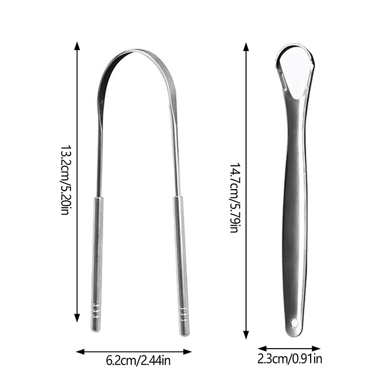 Portable Single Layer Tongue Scraper Reusable Stainless Steel Oral Mouth Brush Case Non-slip Handle Tongue Scraper Tongue Clean