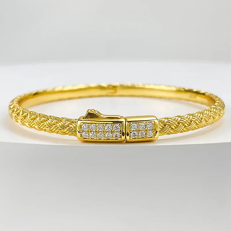 

Lab Created Sapphire Gemstone Fine Oval Bracelets Vintage 18K Gold Plated 925 Sterling Silver Jewelry Anniversary Gifts