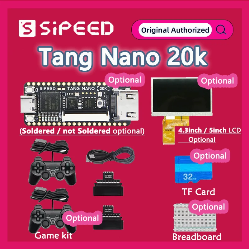 Sipeed Tang Nano 20K/ Breadboard /screen Optional RISCV Linux Retro Game Player Open-Source Emulator Linux MINI GW2AR-18