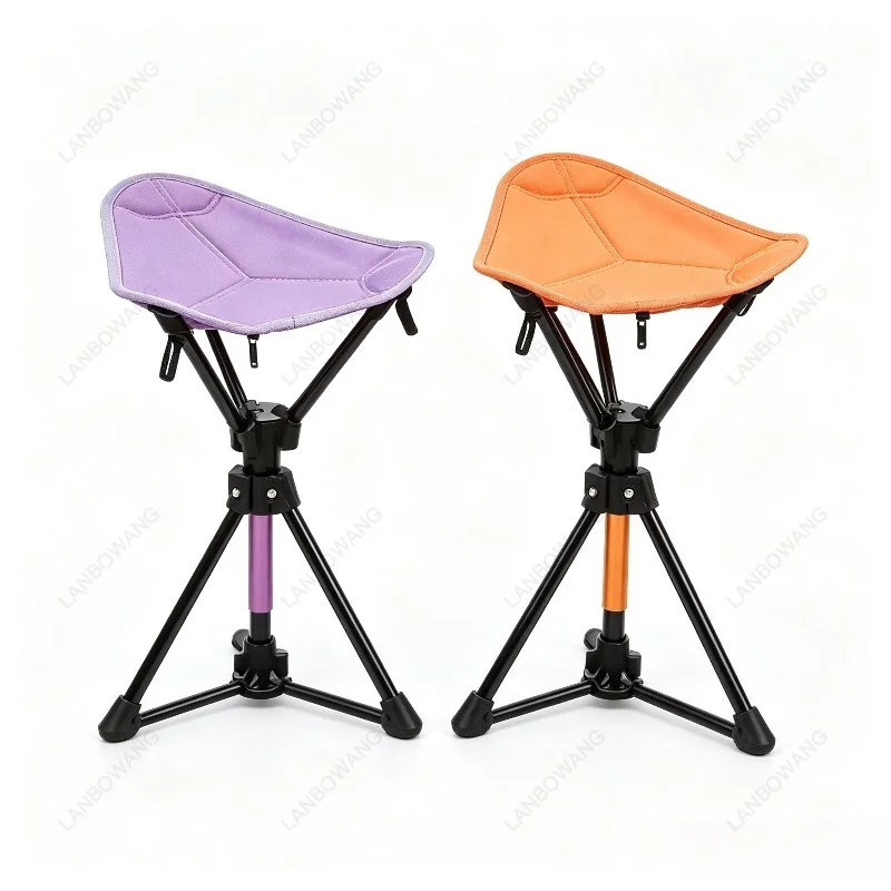 Portable Aluminum Retractable Folding Stool Lightweight Chair For Camping Fishing Queue Outdoor Travel Equipment