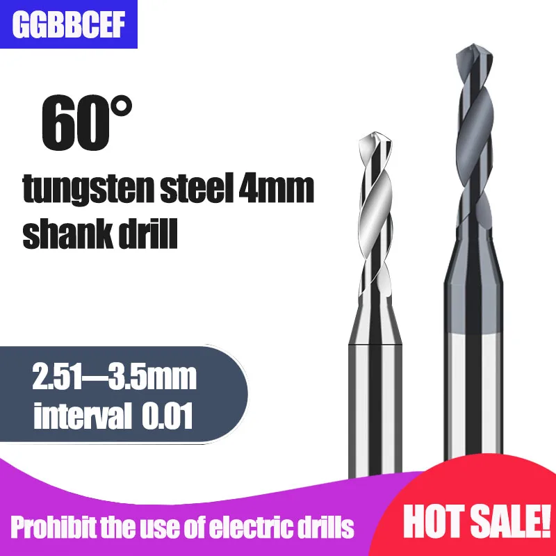 Broca de carburo de 2,51 ~ 3,5mm, Mini herramienta de perforación CNC de precisión, fabricación de agujeros pasantes, diámetro de 2,65mm, 4mm, Metal