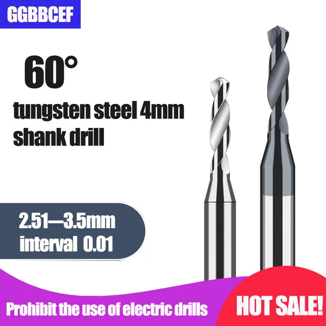 2.51 ~ 3.5mm Micro wiertło z pełnego węglika spiekanego Bit precyzja Mini CNC narzędzie do wiercenia przez otwór o średnicy 2.65mm 4mm ze stali metalowej