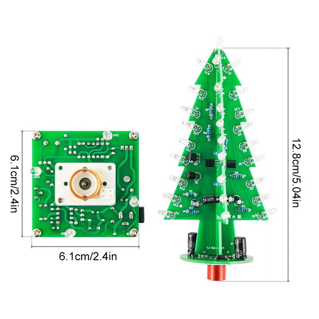 Juego de árbol de Navidad tridimensional ABS 3D, herramienta de soldadura PCB LED con garantía de bajo consumo de energía