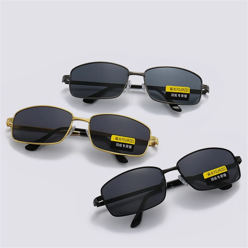 Outdoor Driver Sun Glasses Fashion Men Polarized Sunglasses Classic Driving Goggles Metal Frame Fishing UV400 Protection Gifts