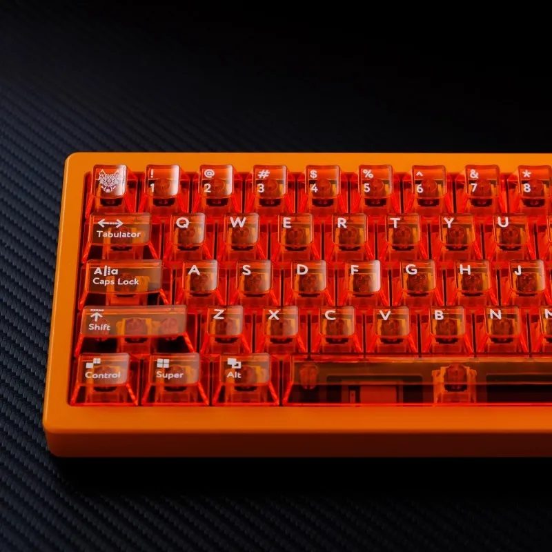 Orange Transparent Keycap 114Keys PC Personalized Keyboard Cap Cherry Profile Gaming KeyCap for Mechanical Keyboard Accessories