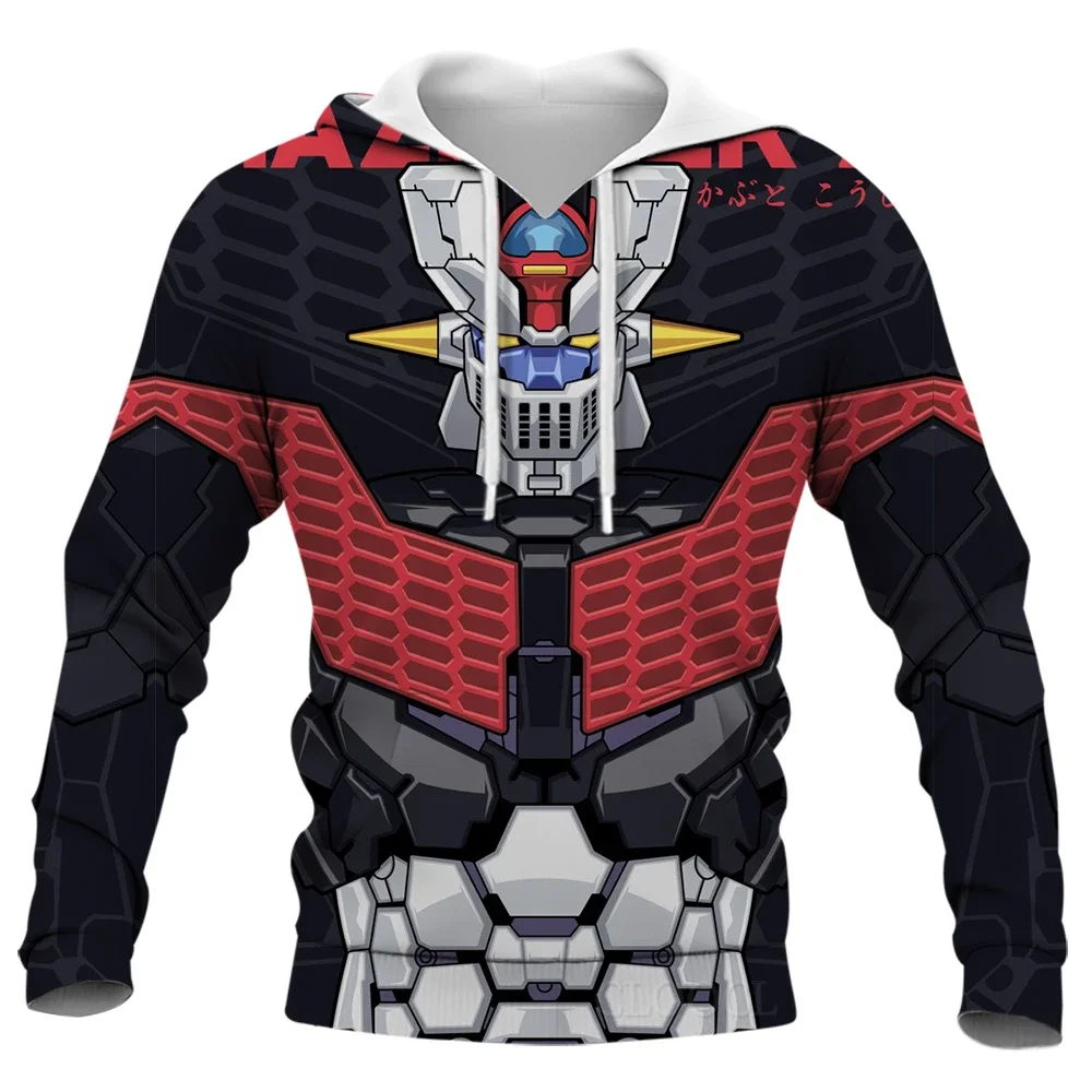 2024 New 3D Printed Sweatshirt Anime Mazinger Z Hoodies Robot Design Drawings Hoodie Men Women Fashion Harajuku Boy Kid Clothing