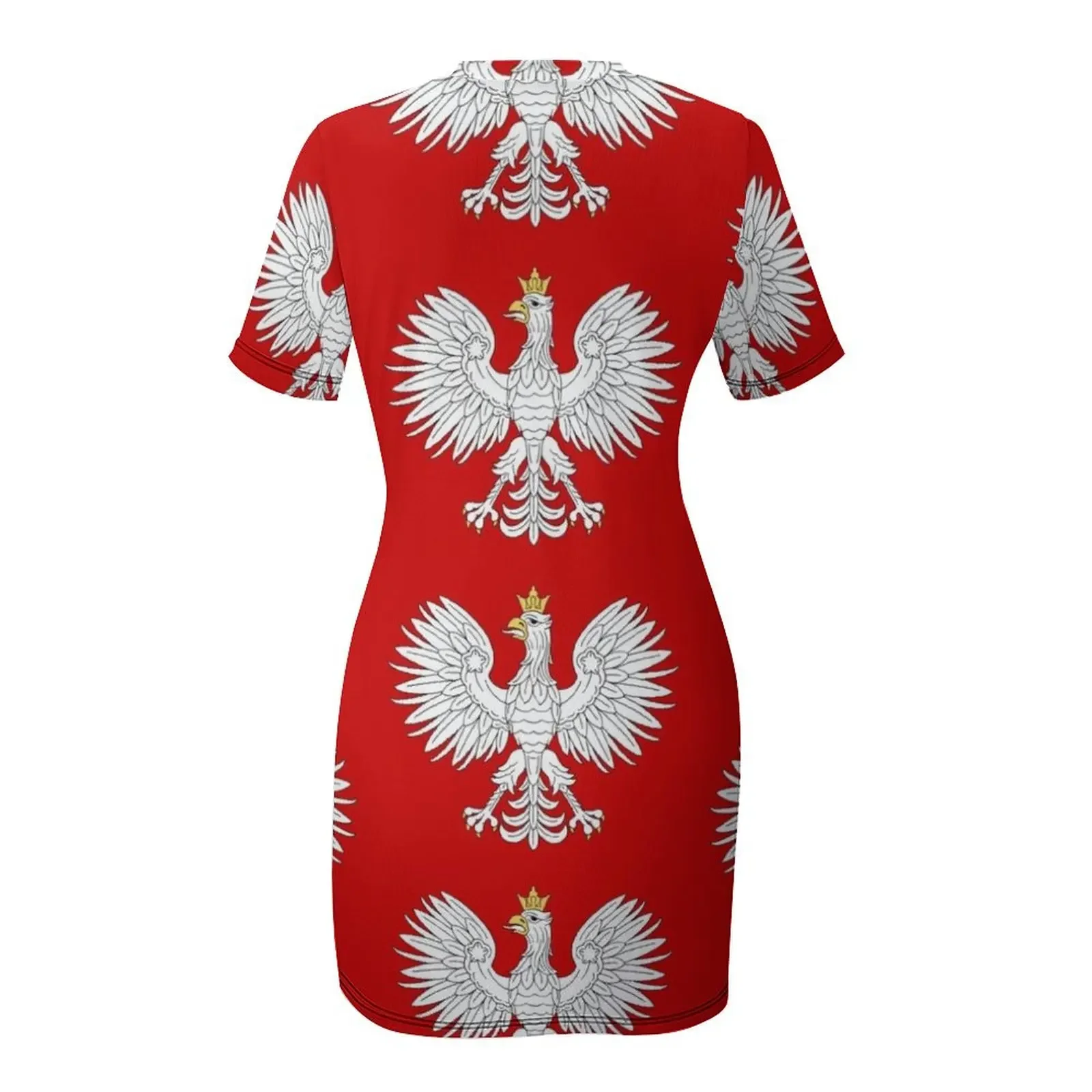 Sukienki z krótkim rękawem z motywem polskiego orła na studniówkę, eleganckie sukienki na przyjęcia dla kobiet 2025, sukienki damskie, sukienka