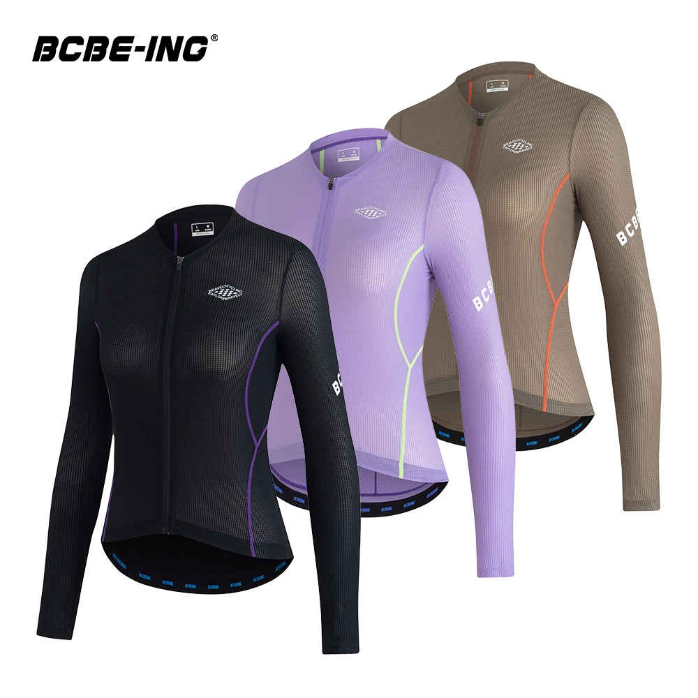 

Женская велосипедная майка BCBE-ING с длинным рукавом, легкая, облегающая, аэродинамическая, дышащая, быстросохнущая, велосипедная одежда, рубашки