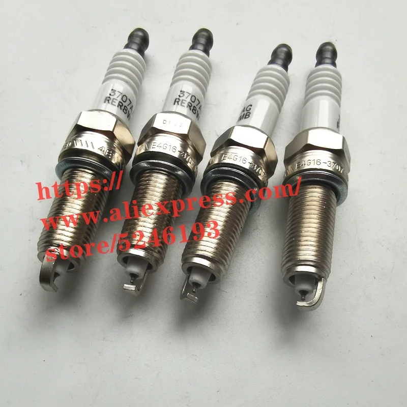 4pcs/set Spark plug for CHERY A1 A3 A5 TIGGO3 ARRIZO IndiS Beat DVVT engine Single Iridium E4G16-3707110