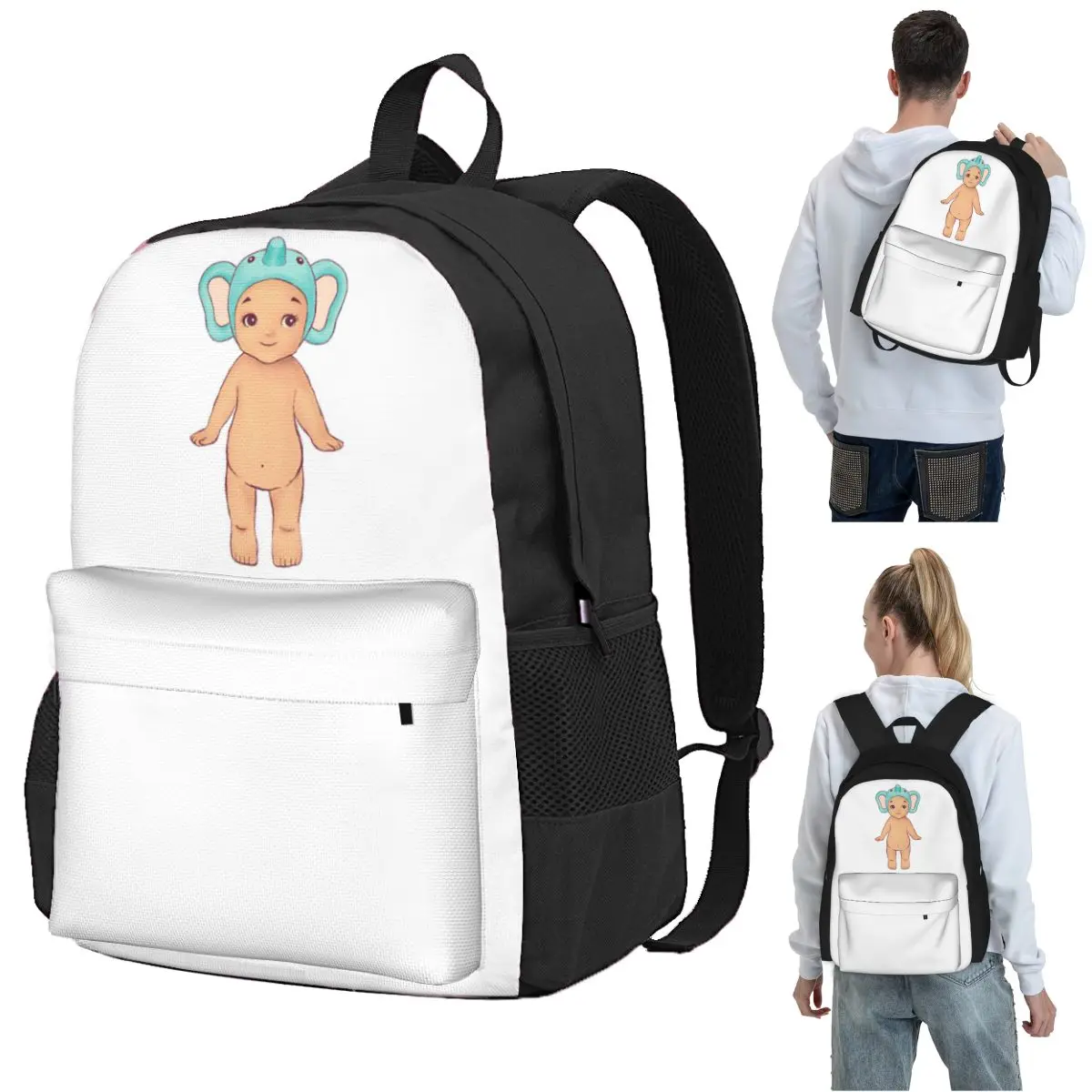 Angel Baby Sonny - Mochila azul con diseño de elefante, mochila escolar para niños, bolsos de hombro para ordenador portátil para niños y niñas
