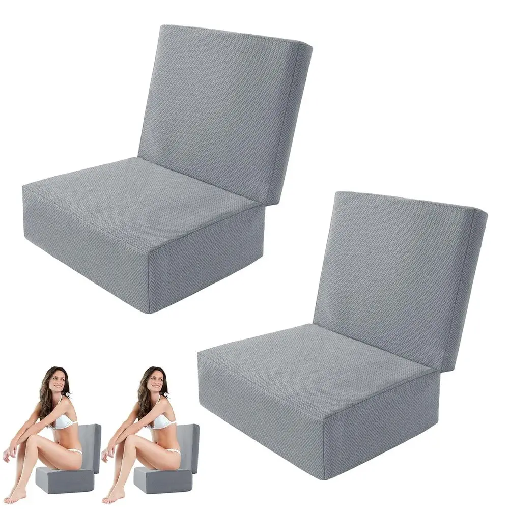 Asiento Ajustable en Altura para Jacuzzi con Almohada Gruesa y Soporte para la Espalda, Lavable para Uso en Baño o al Aire Libre (Gris)